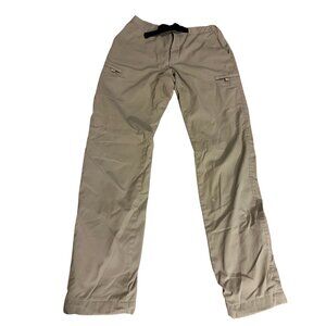 UNIQLO Men's Pants Waist 27–30 Beige Belted Stretch Brushed Lined Winter Casual